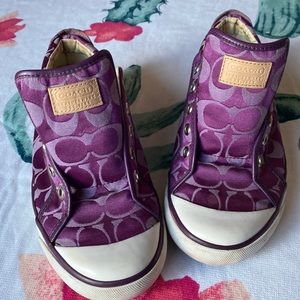 Purple coach sneakers